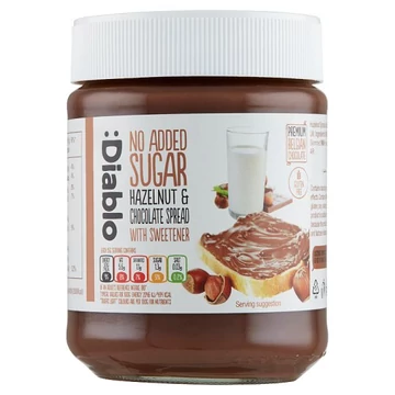 DIABLO Hozzáadott cukormentes csokoládés mogyorókrém 350g