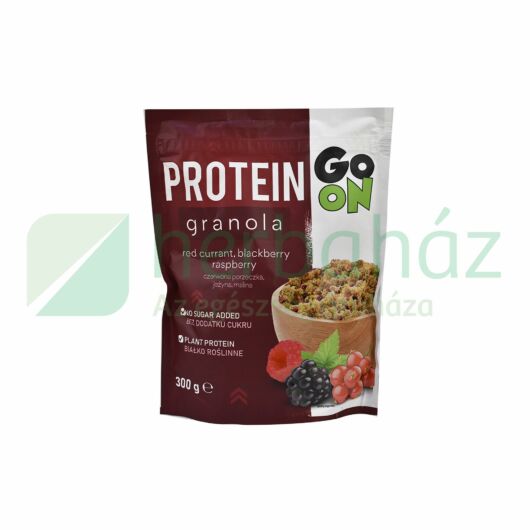 Protein granola  Go on  teljes kiőrlésű gabonapelyhek  hozzáadott fehérjével  liofilizált gyümölcsökkel  300g